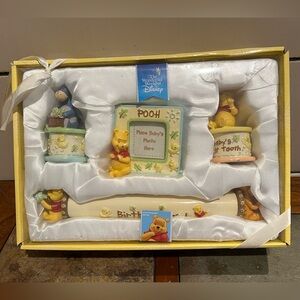 Vintage Disney Winnie the Pooh Baby Gift Set - Yellow and Cream